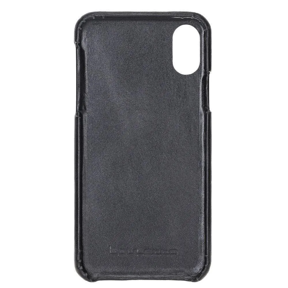 Full Leather Covered Back Cover for Apple iPhone X Series