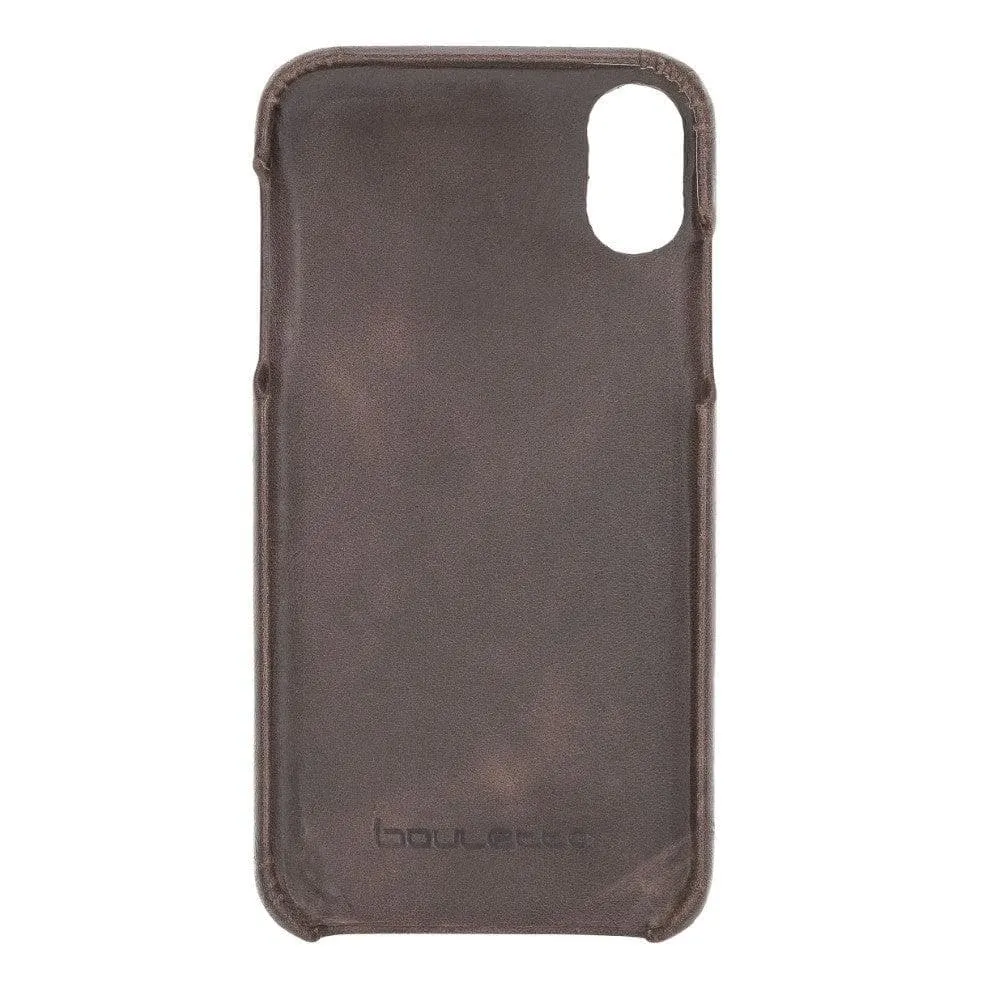 Full Leather Covered Back Cover for Apple iPhone X Series