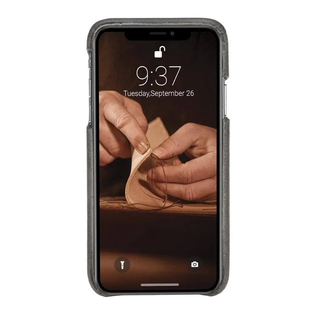 Full Leather Covered Back Cover for Apple iPhone X Series