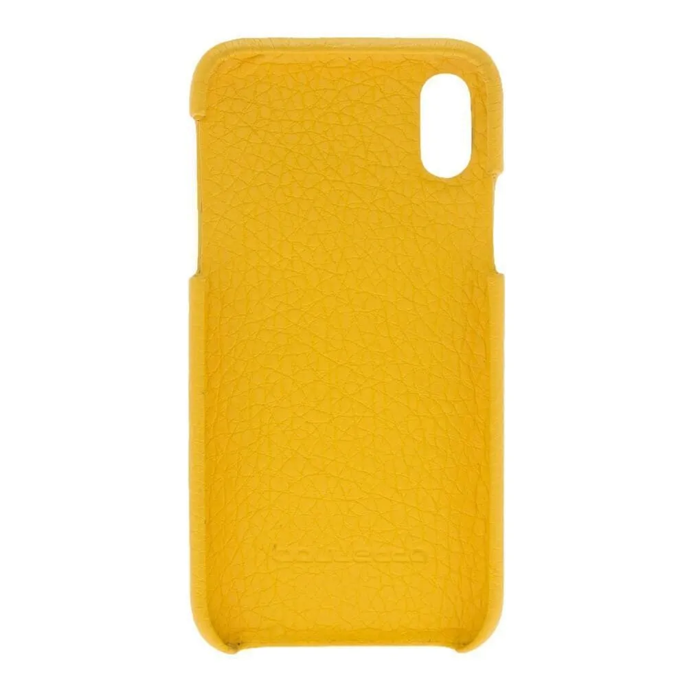 Full Leather Covered Back Cover for Apple iPhone X Series