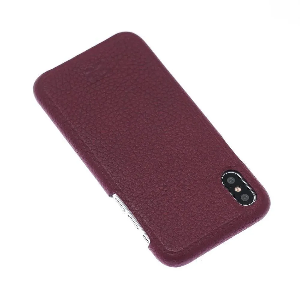 Full Leather Covered Back Cover for Apple iPhone X Series