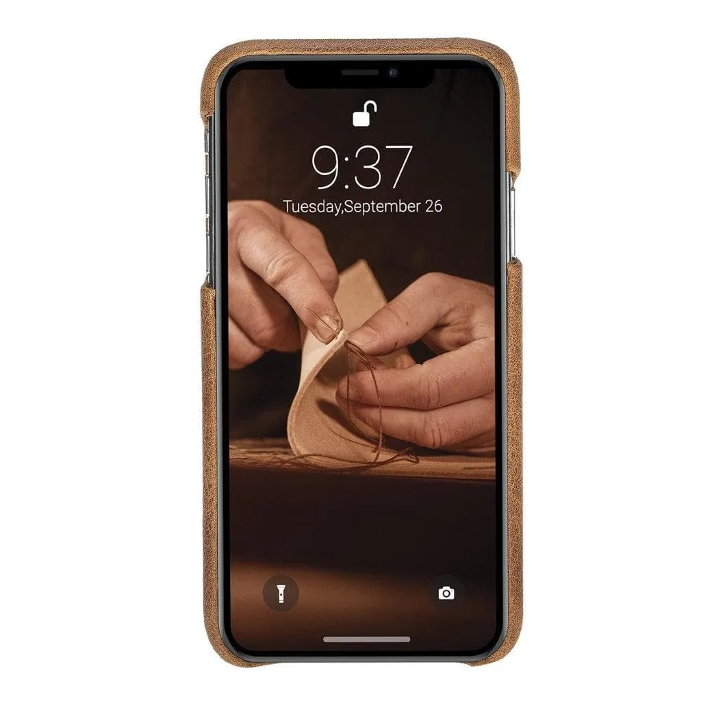 Full Leather Covered Back Cover for Apple iPhone X Series