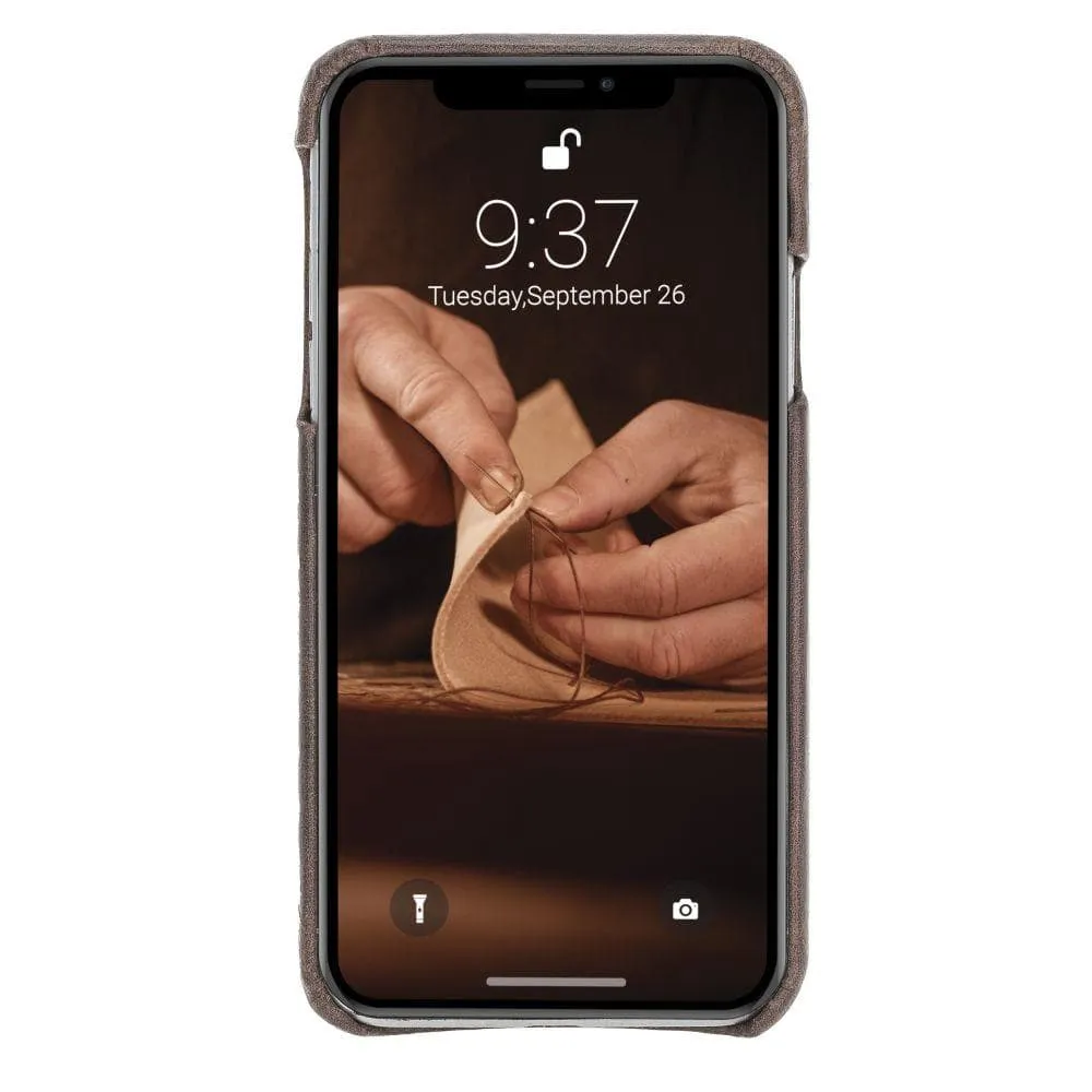 Full Leather Covered Back Cover for Apple iPhone X Series