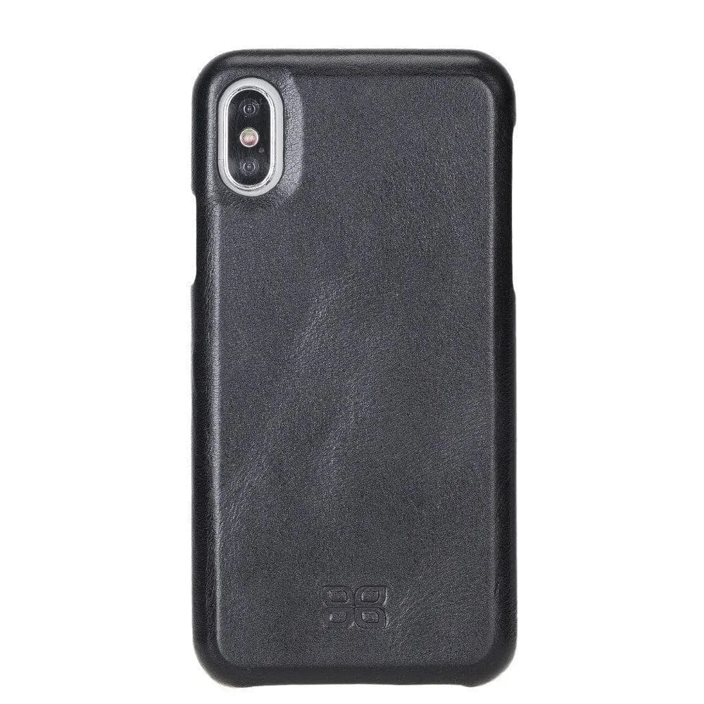 Full Leather Covered Back Cover for Apple iPhone X Series