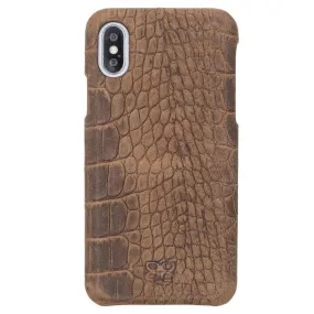 Full Leather Covered Back Cover for Apple iPhone X Series