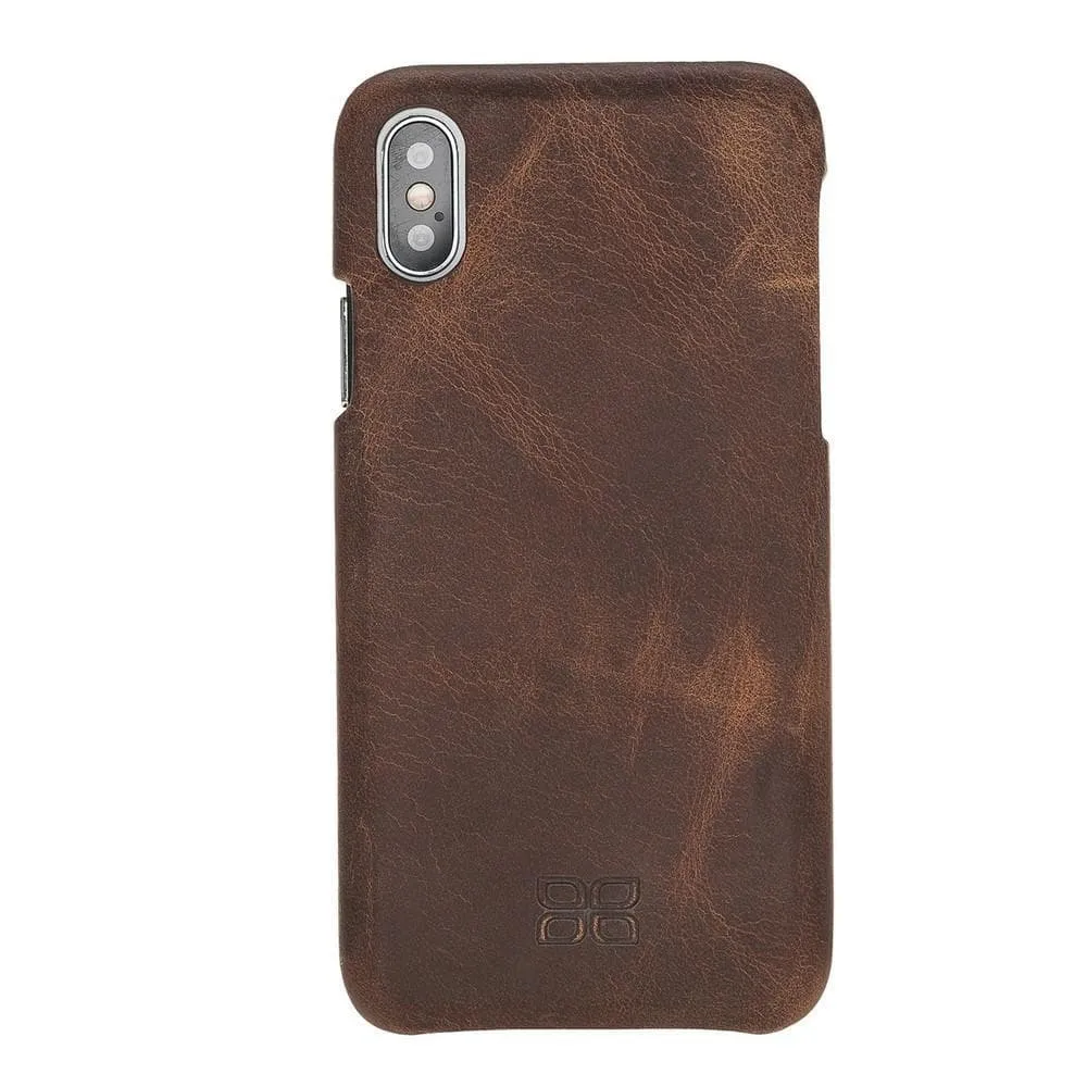 Full Leather Covered Back Cover for Apple iPhone X Series
