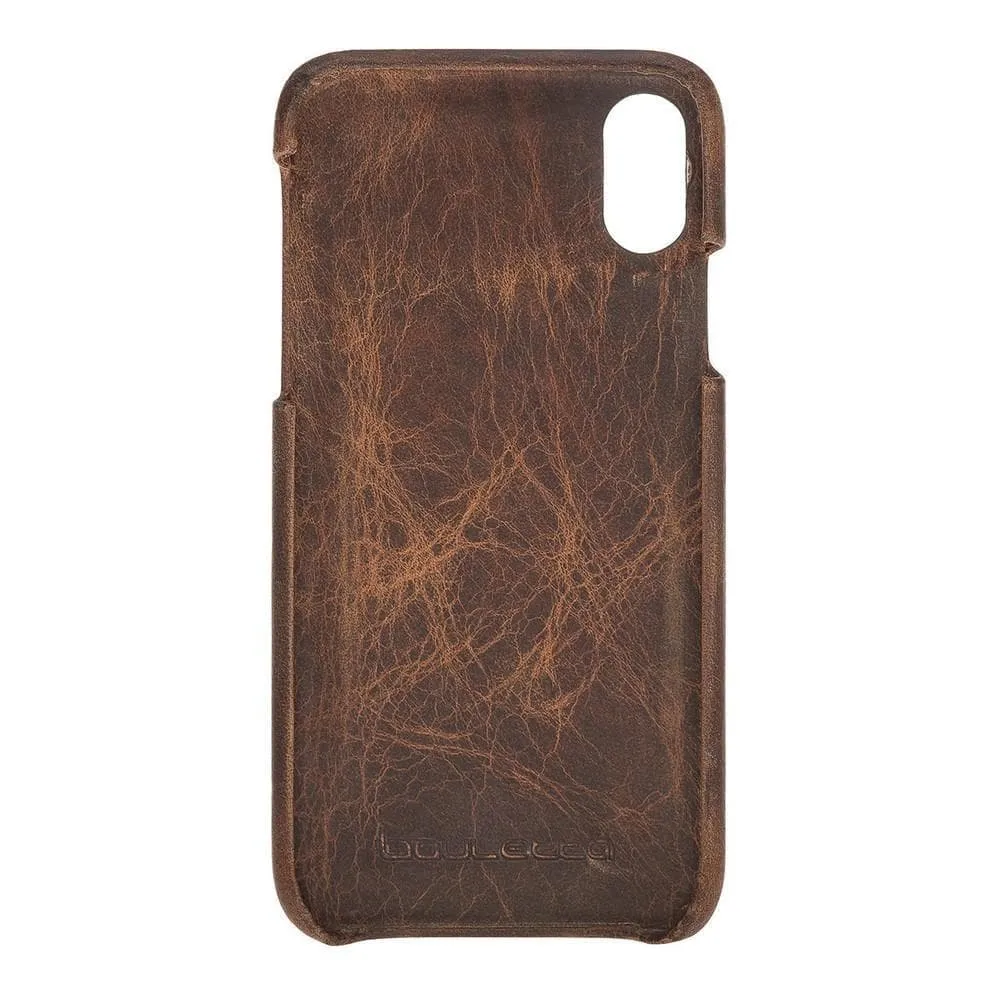 Full Leather Covered Back Cover for Apple iPhone X Series