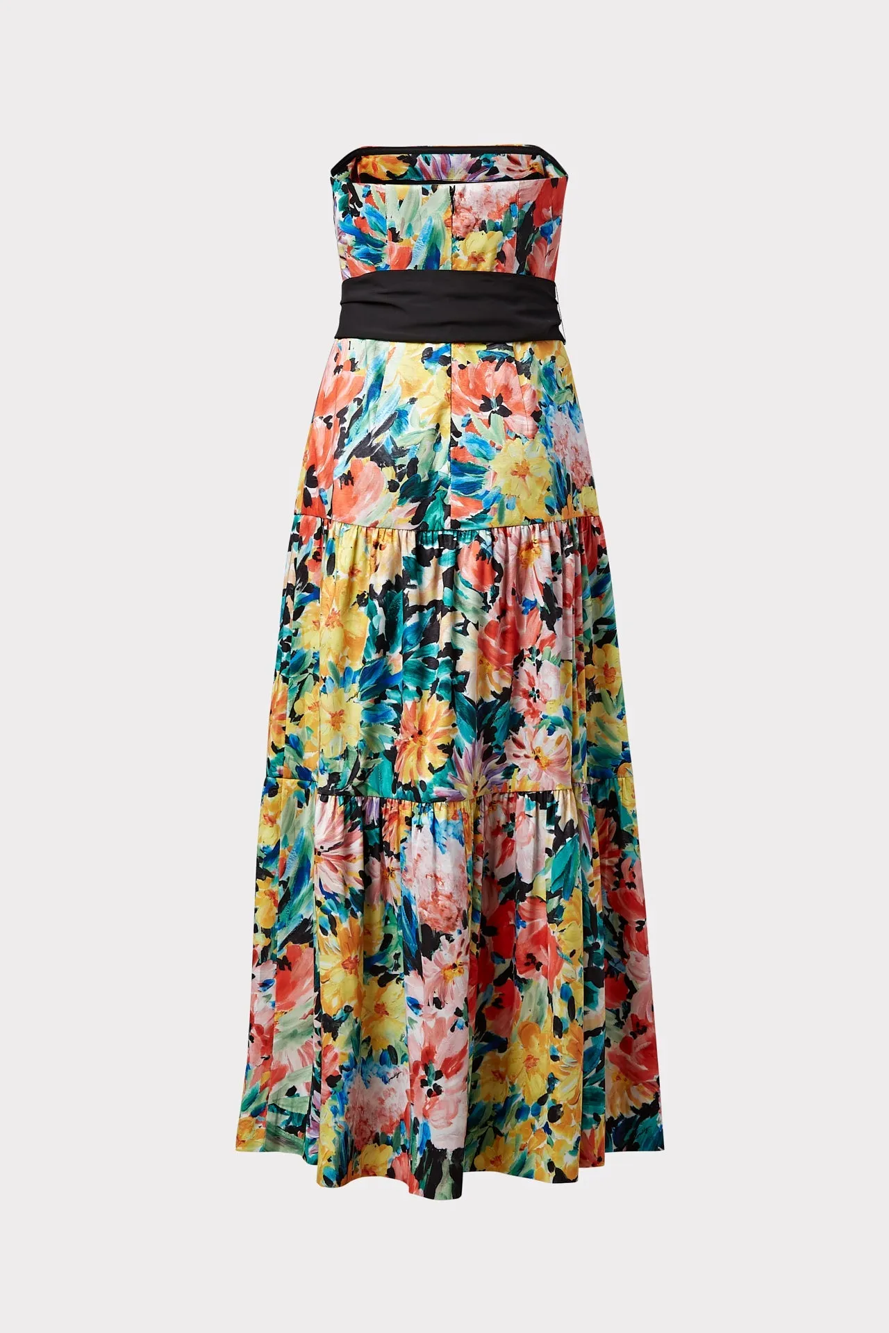 Garden Floral Stretch Taffeta Dress