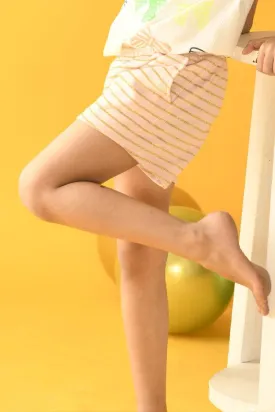 GOLD STRIPED SHORTS - PINK
