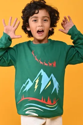 GREEN CHRISTMAS BOYS SWEATSHIRT - GREEN