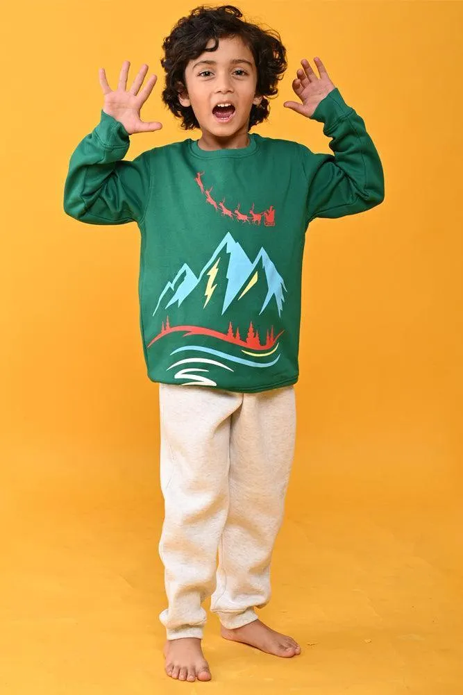 GREEN CHRISTMAS BOYS SWEATSHIRT - GREEN
