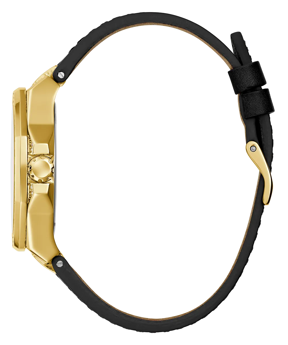 GUESS Ladies Black Gold Tone Analog Watch