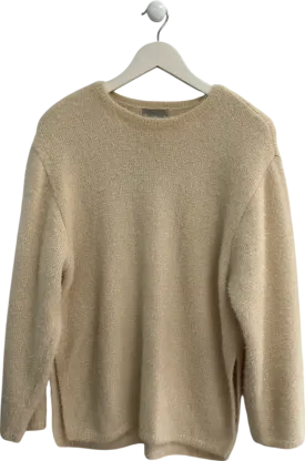 H&M Beige Oversized Metallic Thread Jumpe UK S