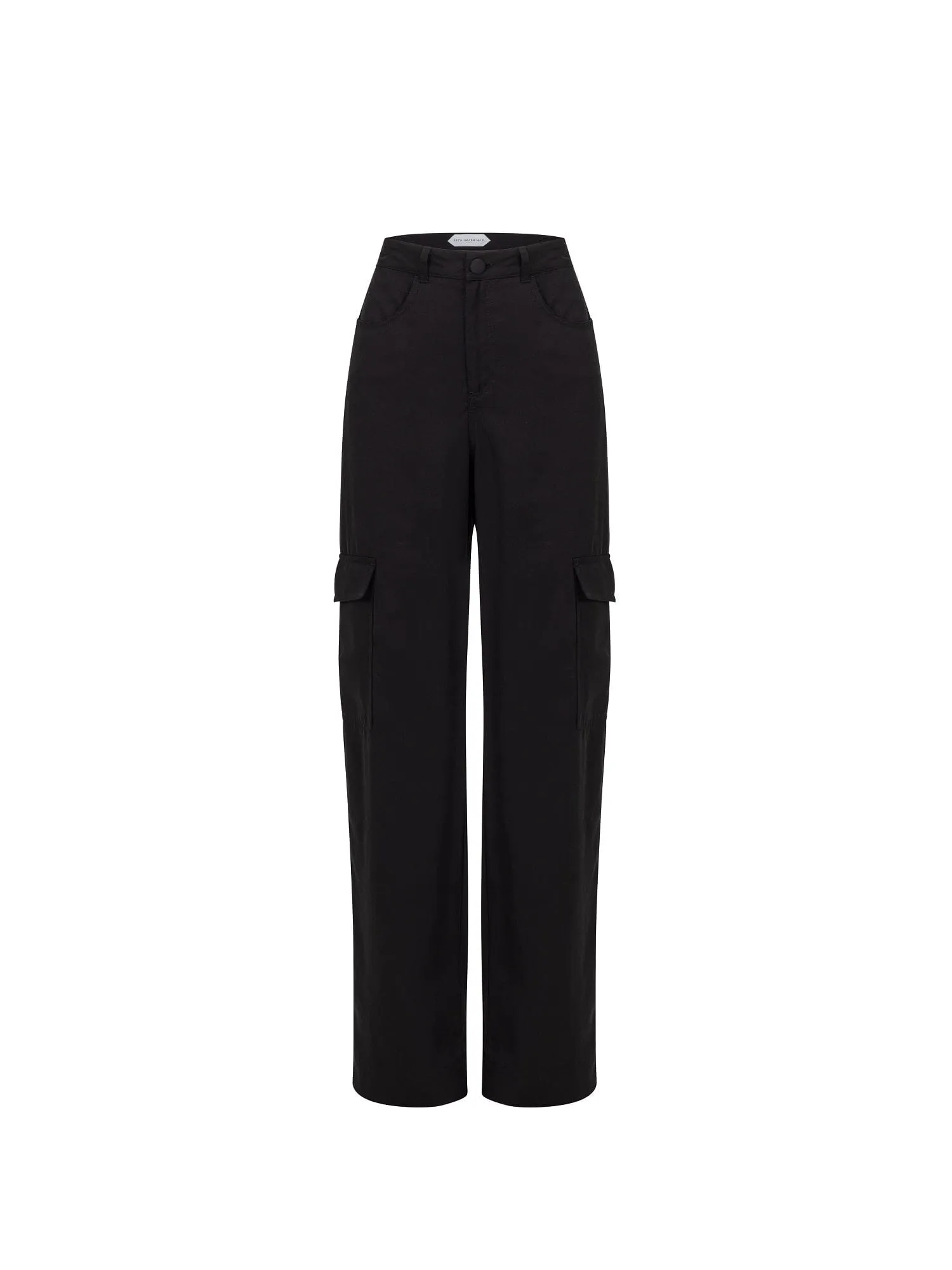 HEALY - Pantalon cargo en twill tencel Noir