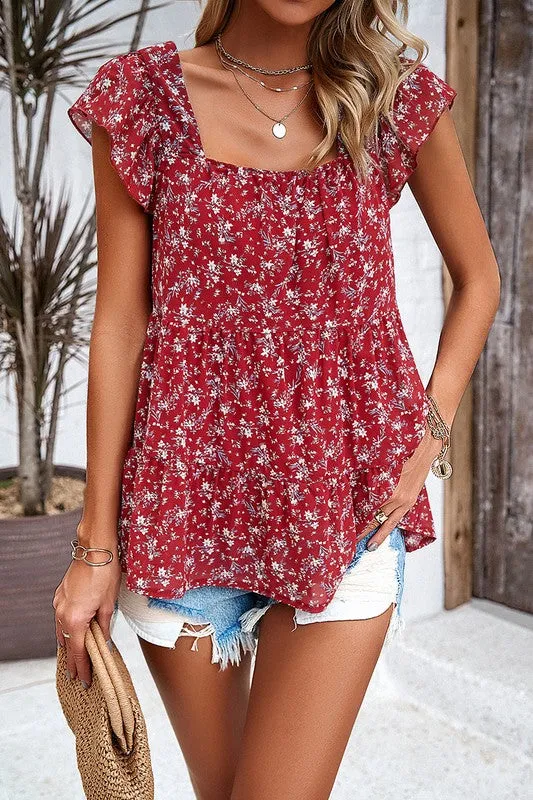 Heather Flowy Top