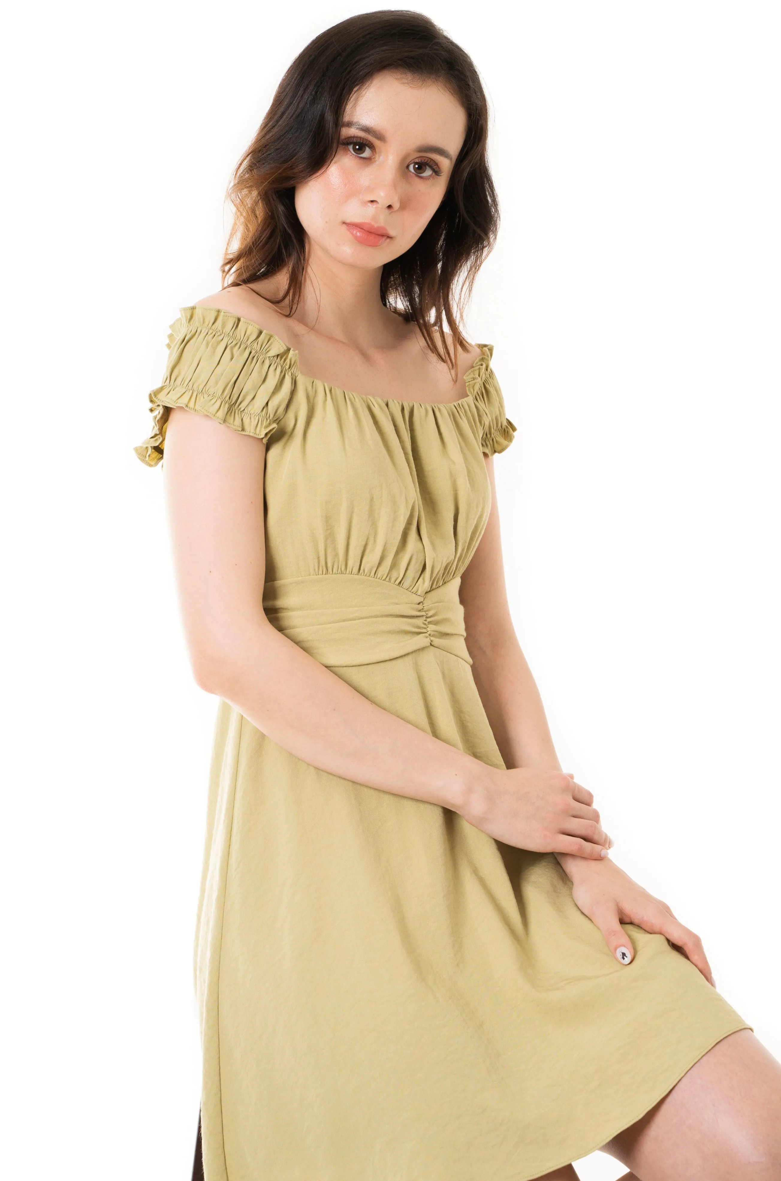 Hyacinth Off Shoulder Flowy Short Dress