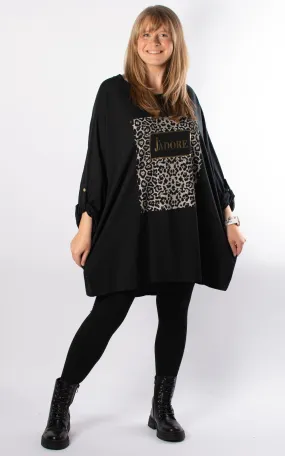 J'Adore Leopard Print T | Black