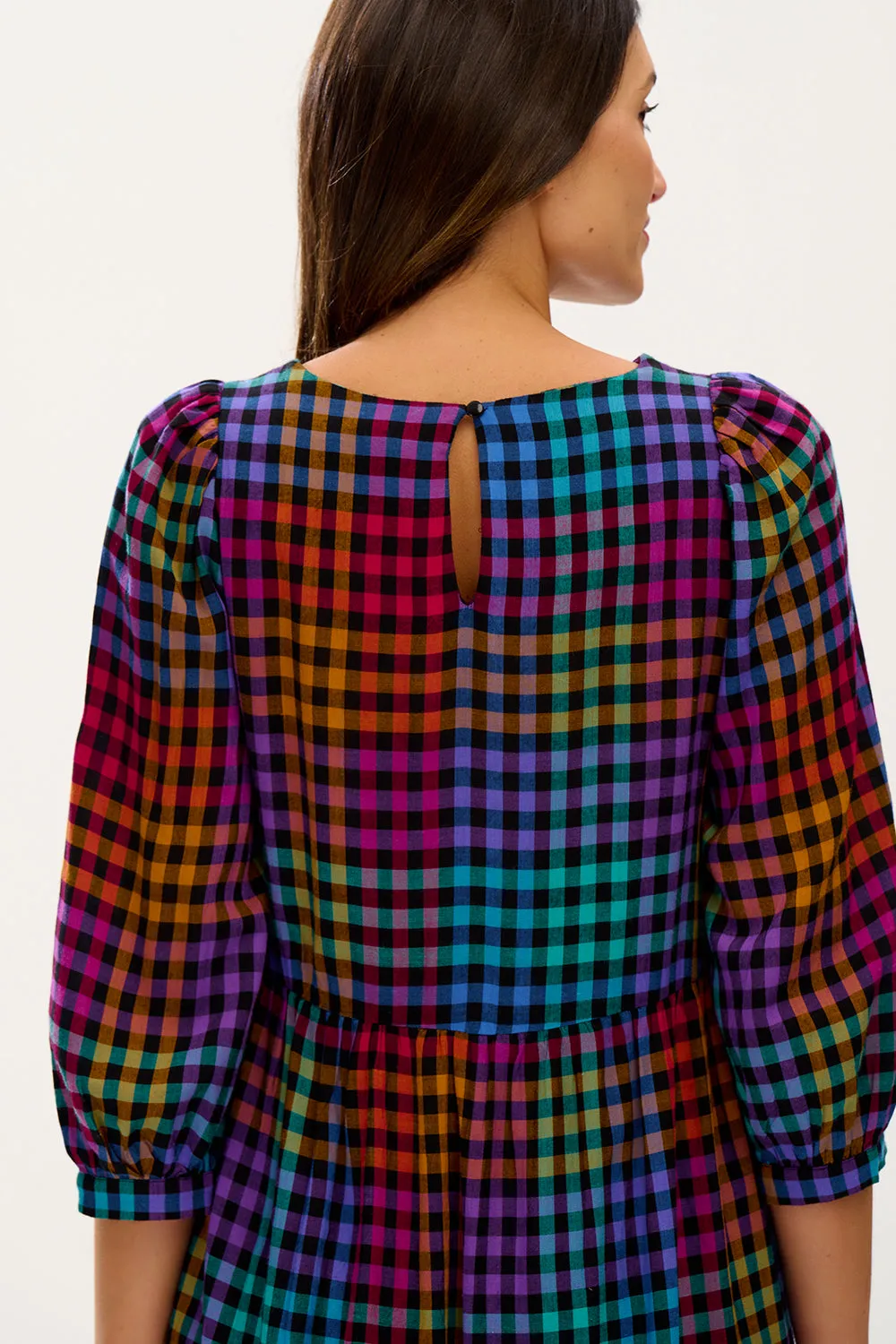 Kiara Midi Smock Dress - Multi, Dark Gingham