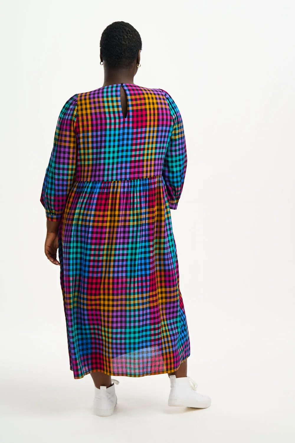 Kiara Midi Smock Dress - Multi, Dark Gingham