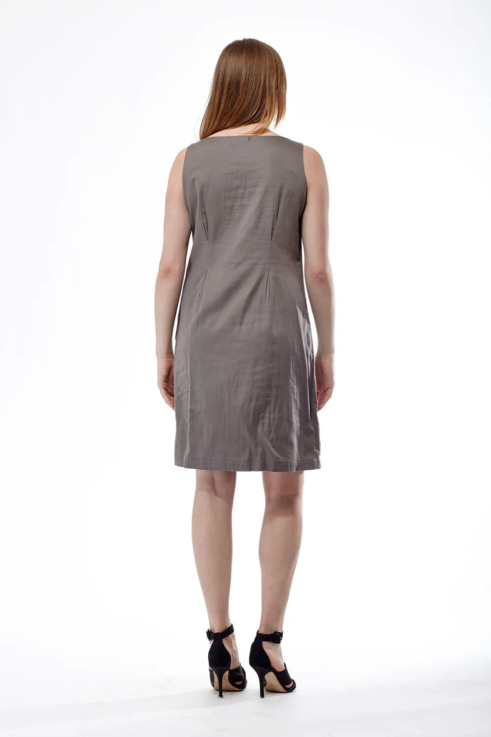 La Cera Sleeveless Embroidered Cotton Dress