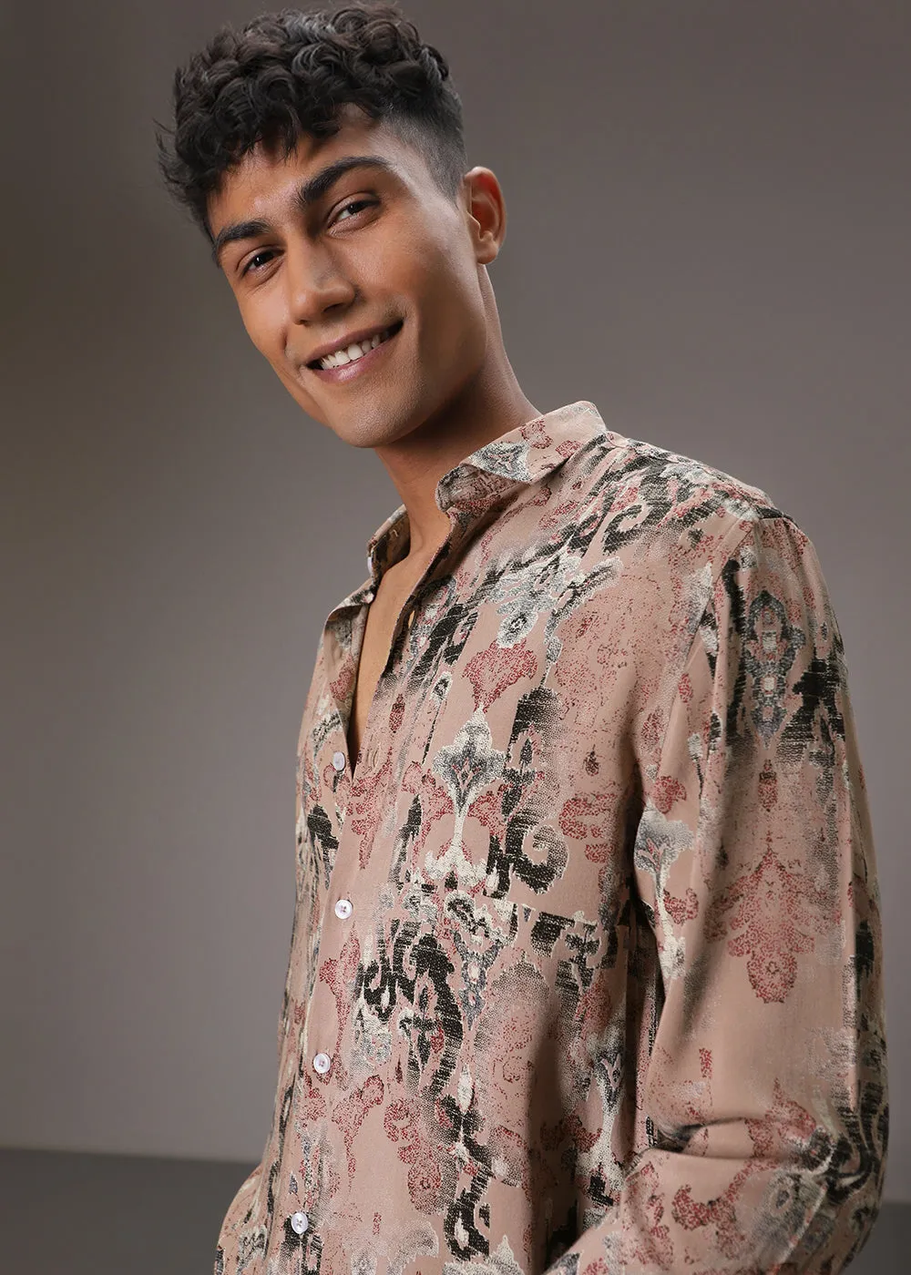 Lattice Tan Feather Shirt