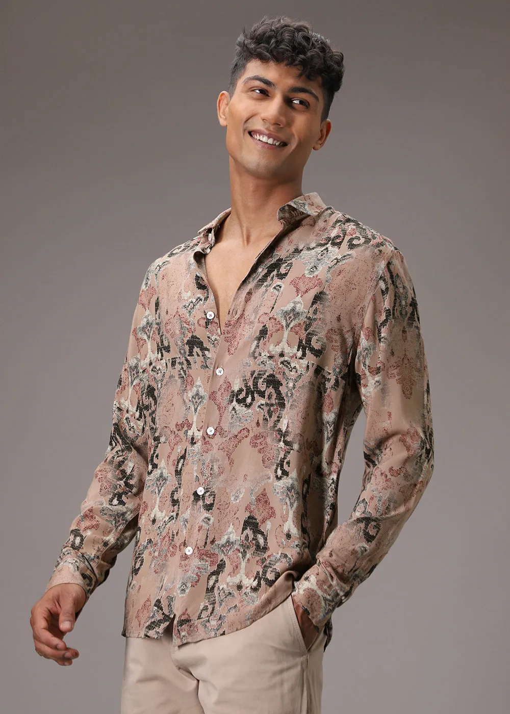 Lattice Tan Feather Shirt
