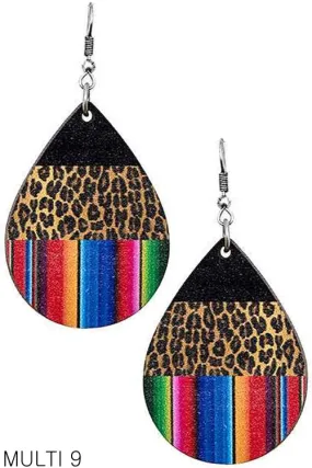 Leather Teardrop Shape Earrings