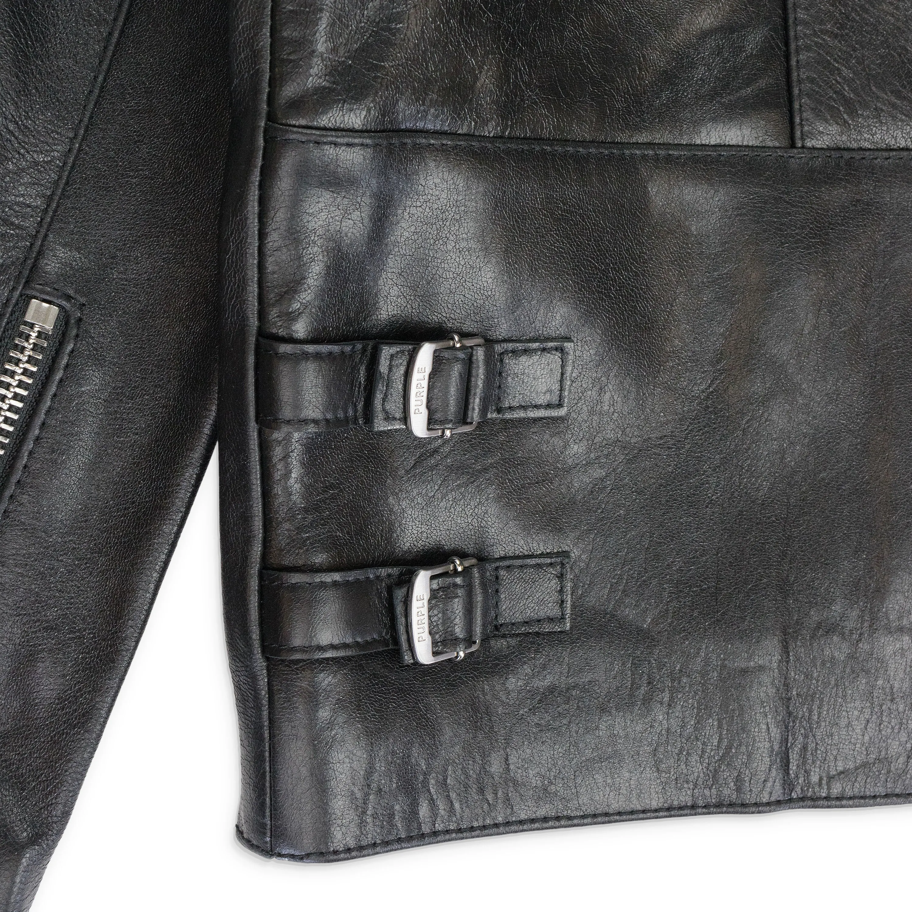 LEATHER ZIP FRONT JACKET BLACK LEATHER JACKETS