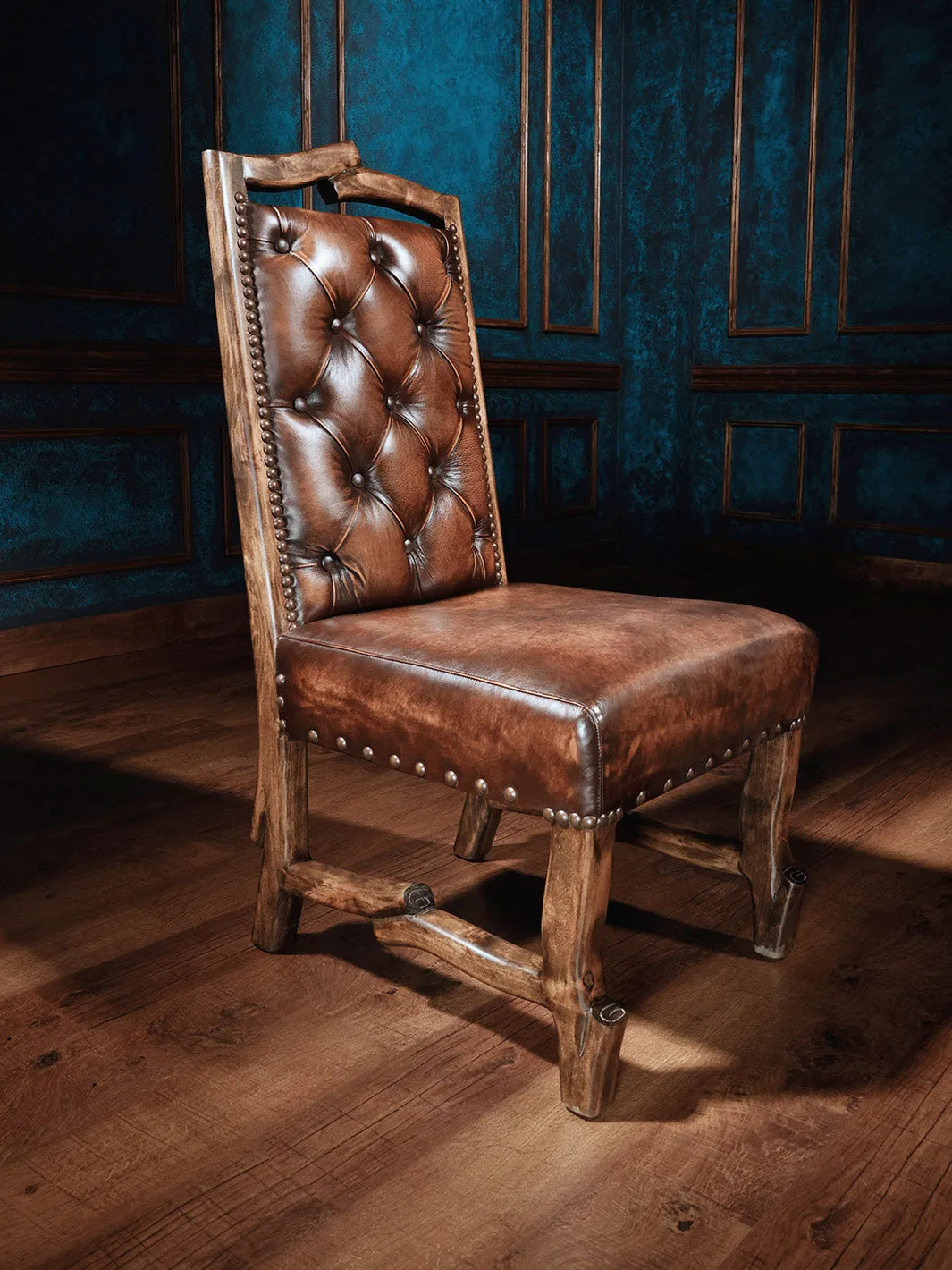 Lodge Cabin Axis Leather Side Chair