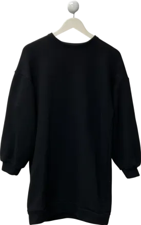 MANGO Black Oversized Crew Neck Jumper UK M