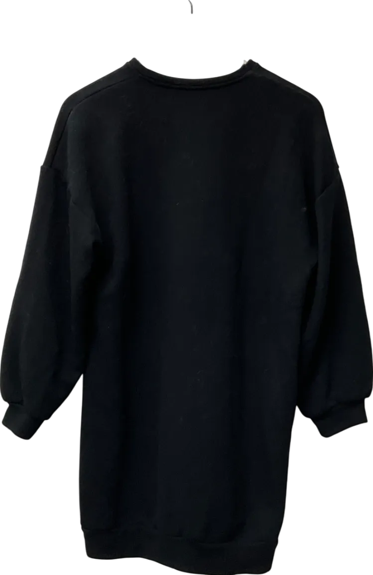 MANGO Black Oversized Crew Neck Jumper UK M