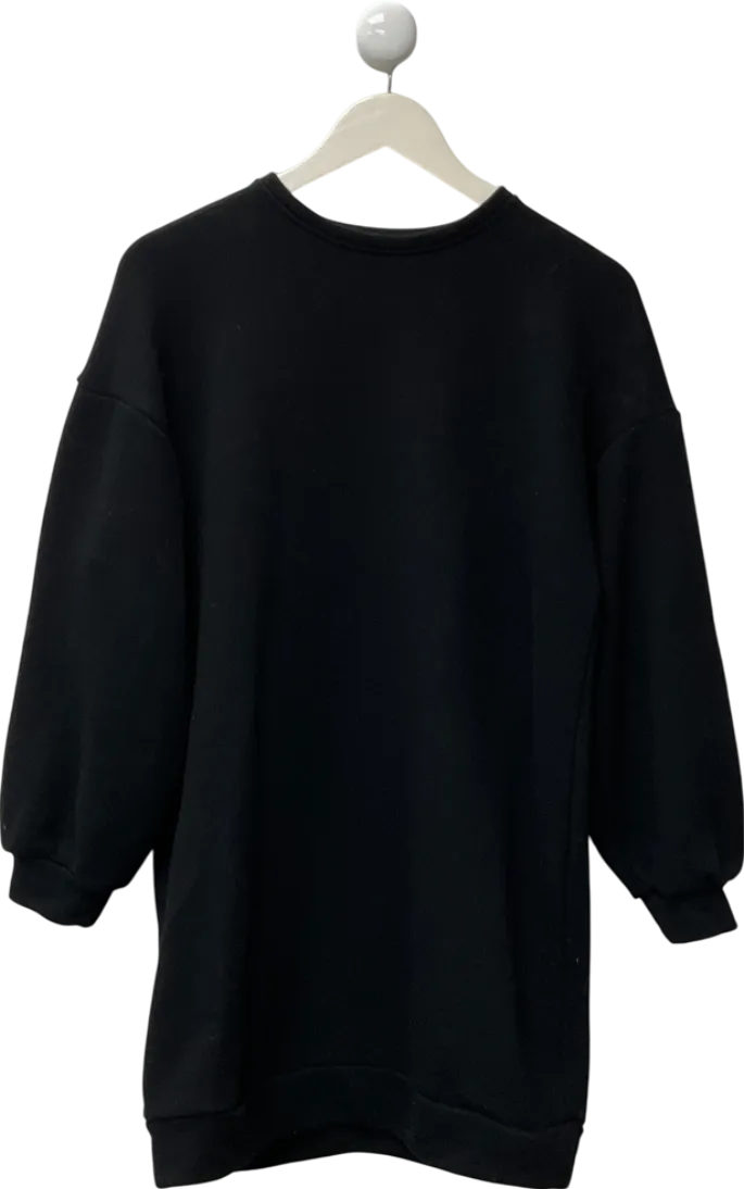 MANGO Black Oversized Crew Neck Jumper UK M