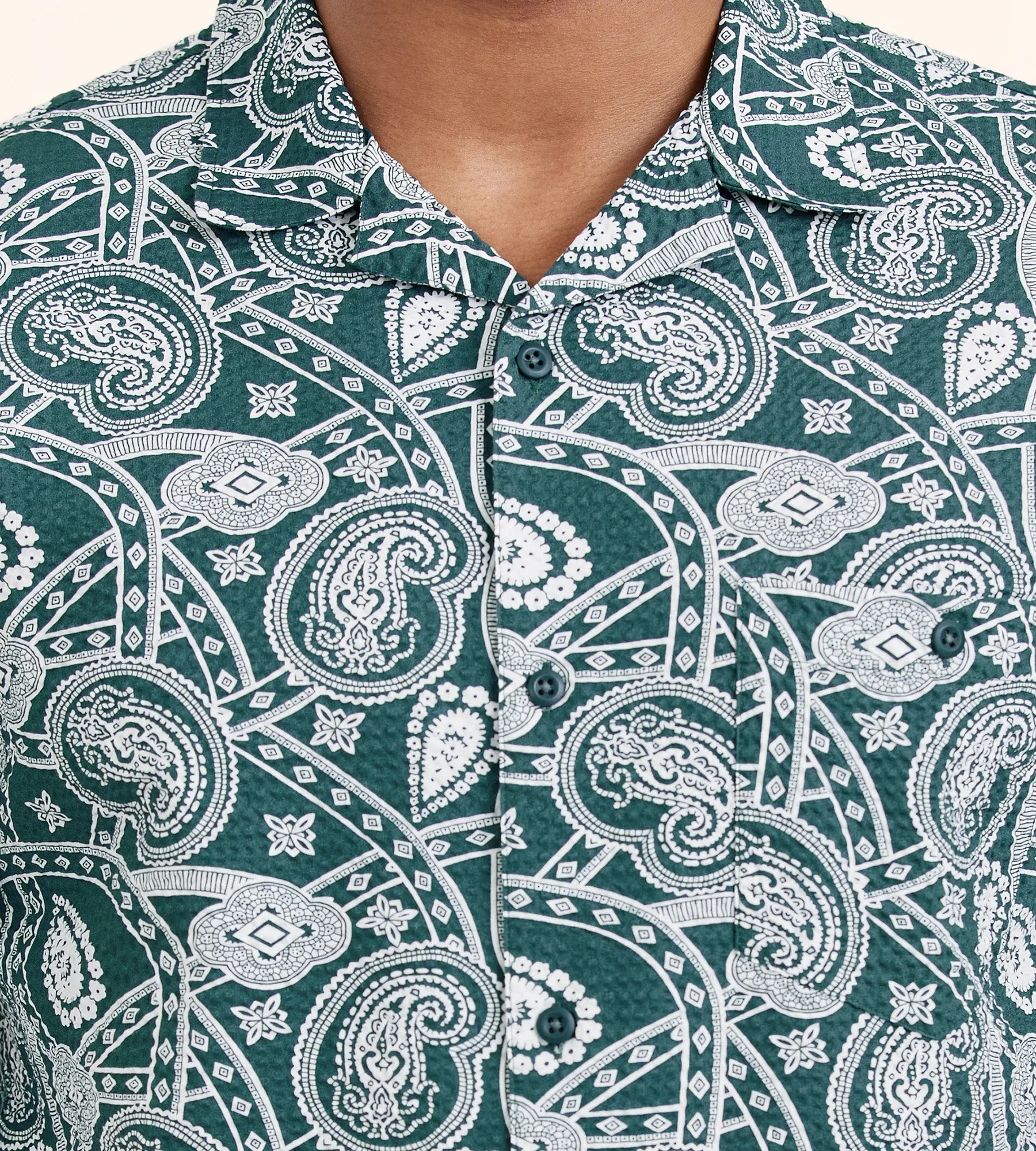 Modern Fit Printed Short Sleeve Resort Sport Shirt
