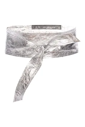 Nera Silver Leather Waist Belt