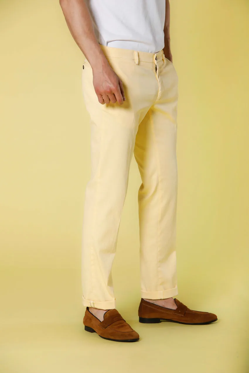 New York pantalone chino da uomo in cotone e tencel piquet regular