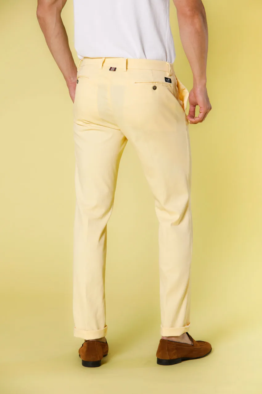 New York pantalone chino da uomo in cotone e tencel piquet regular