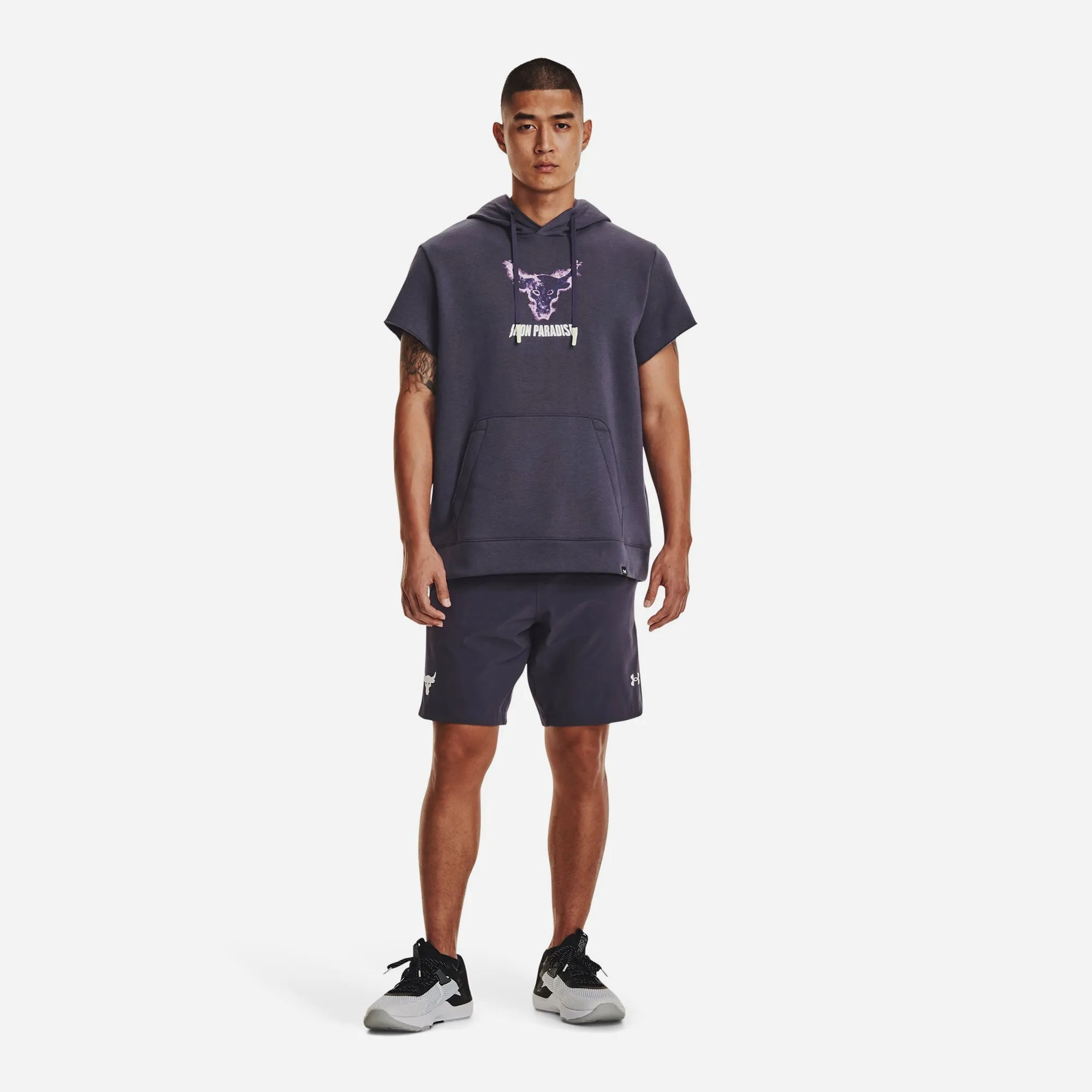 Áo Hoodie Nam Under Armour Project Rock Rival Fleece Cap - Tím