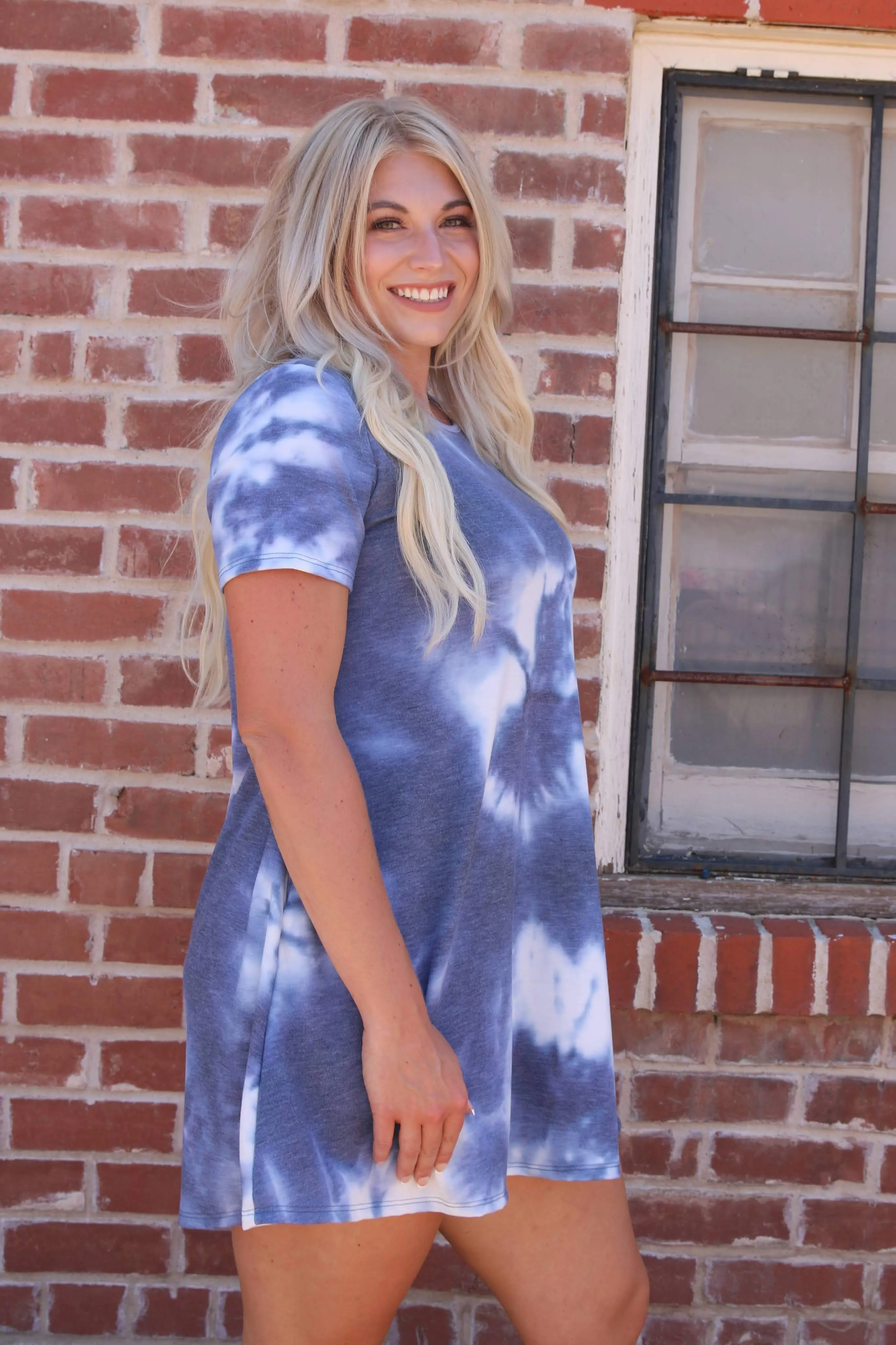 Octavia Navy Tie Dye Dress: Brand Hemish