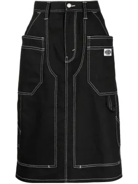 Panelled Denim Midi Skirt