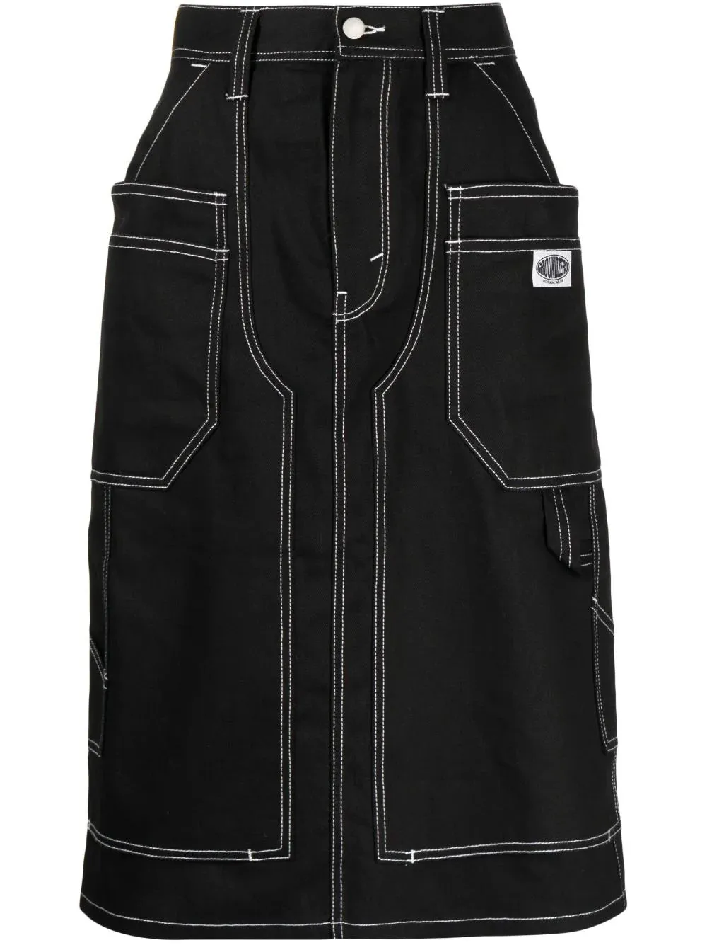 Panelled Denim Midi Skirt