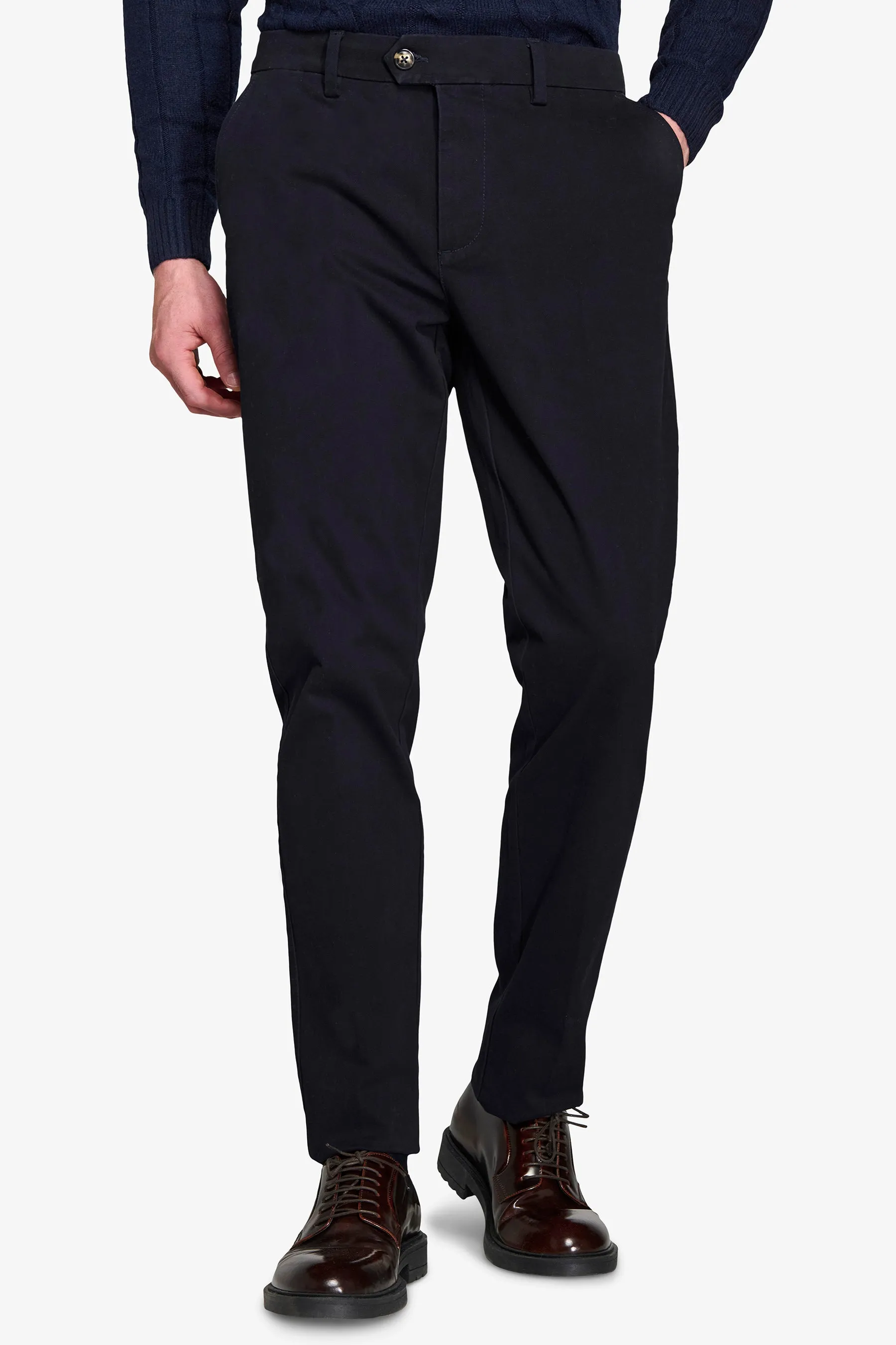 Pantalone chino gabardina blu