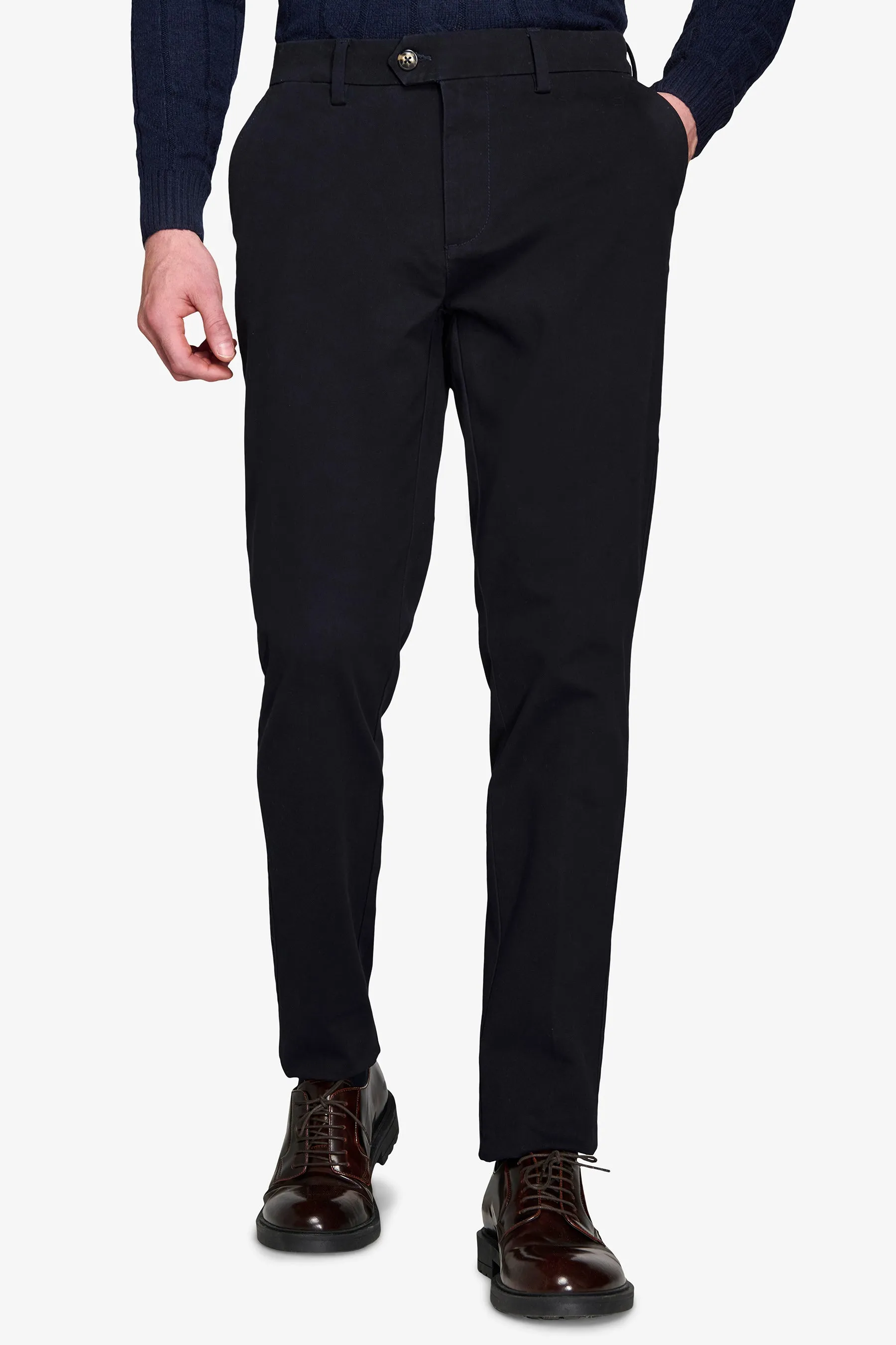 Pantalone chino gabardina blu