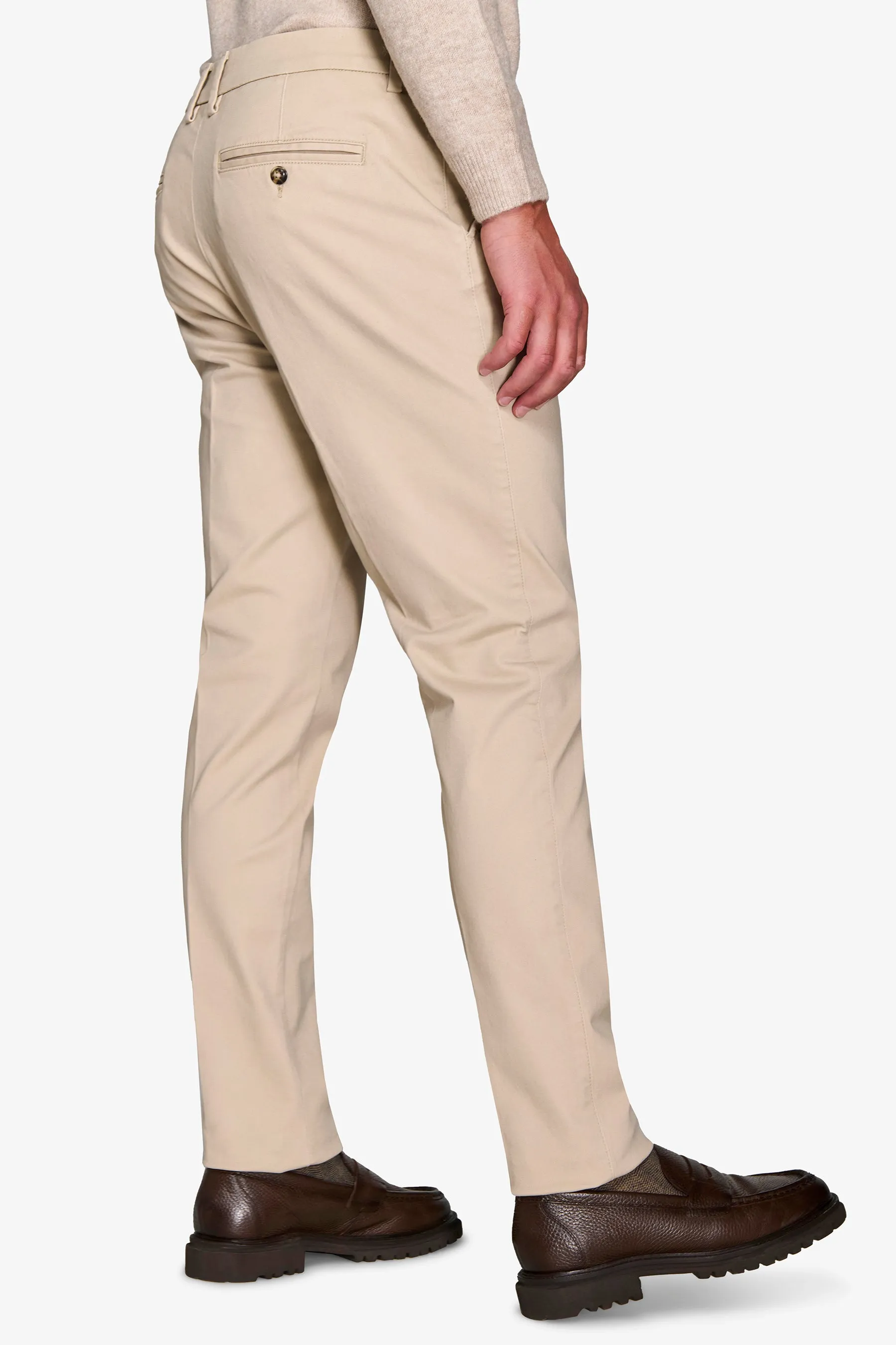 Pantalone chino gabardina gesso