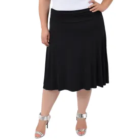 Plus Size Knee Length Flowy Skirt
