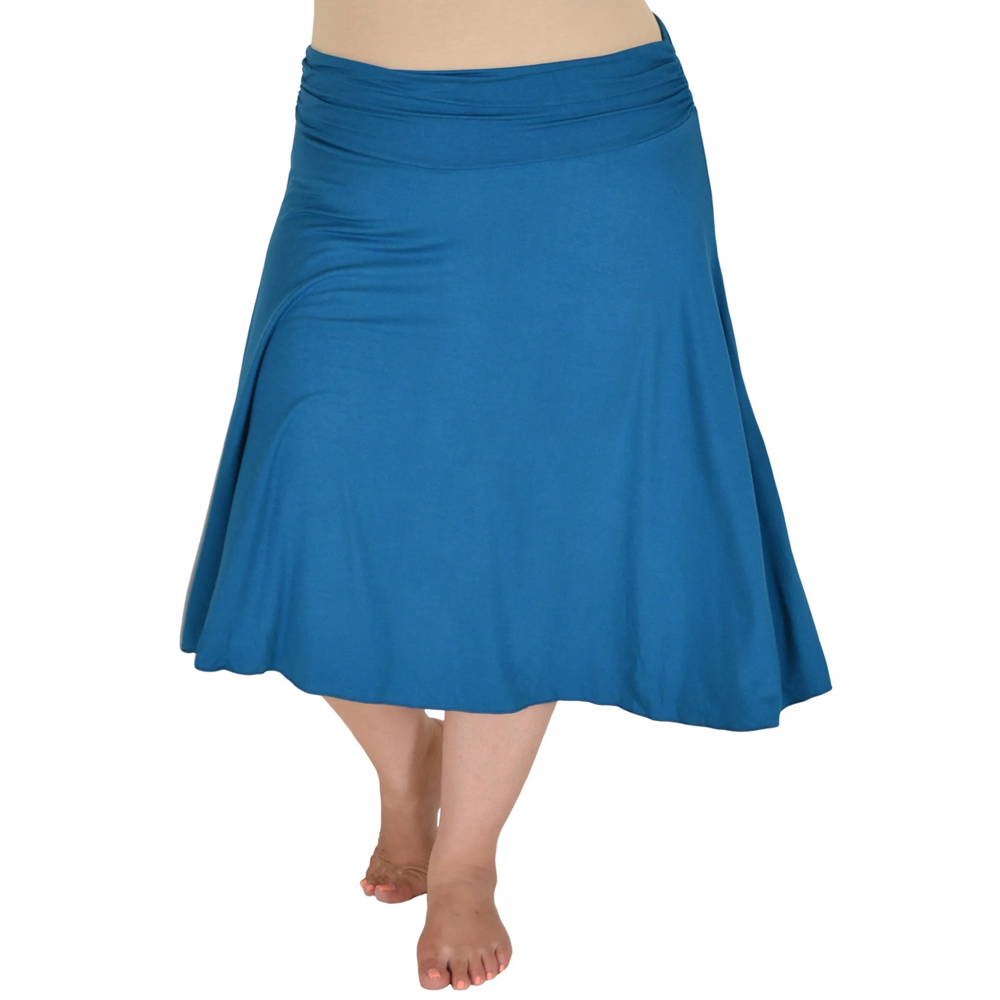 Plus Size Knee Length Flowy Skirt