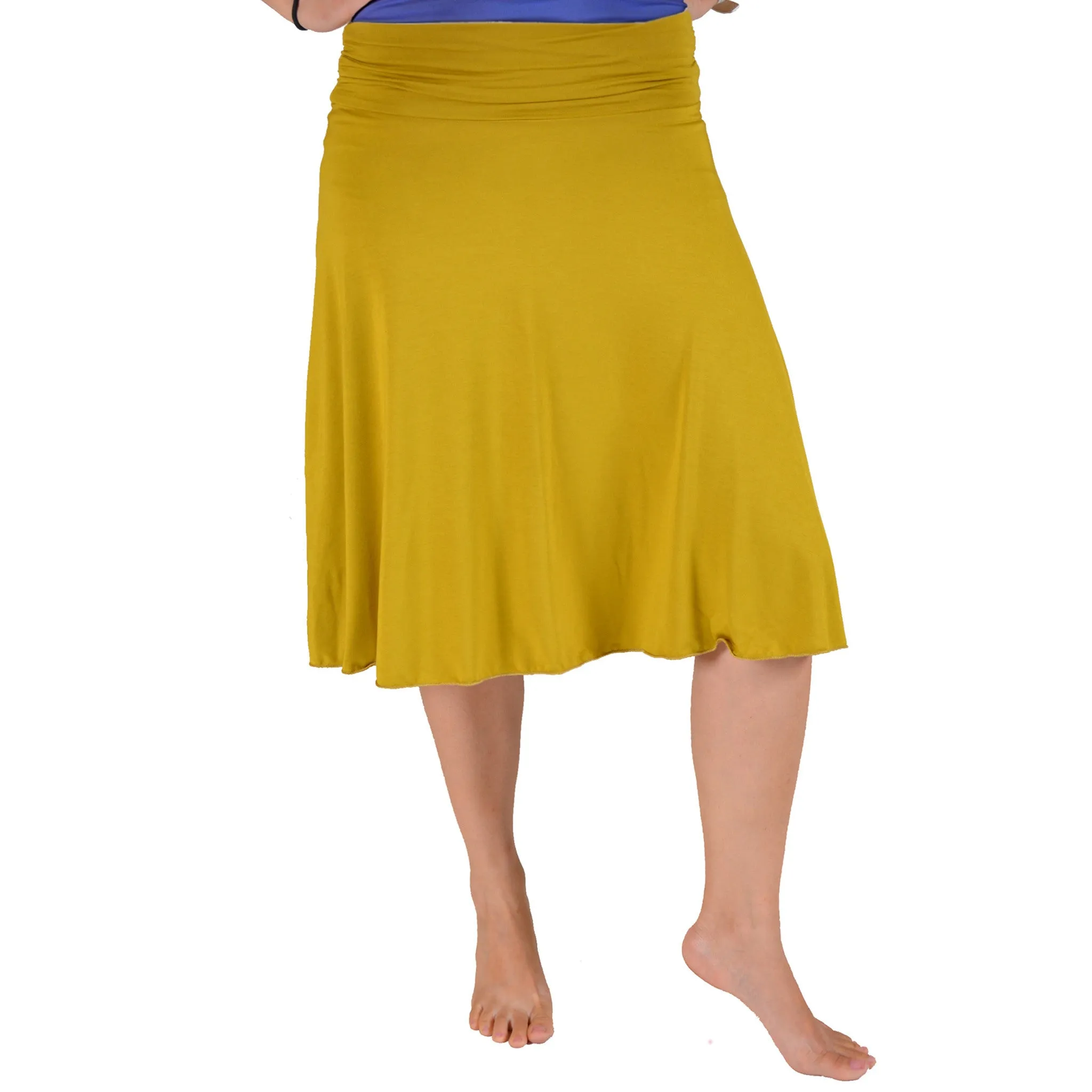 Plus Size Knee Length Flowy Skirt