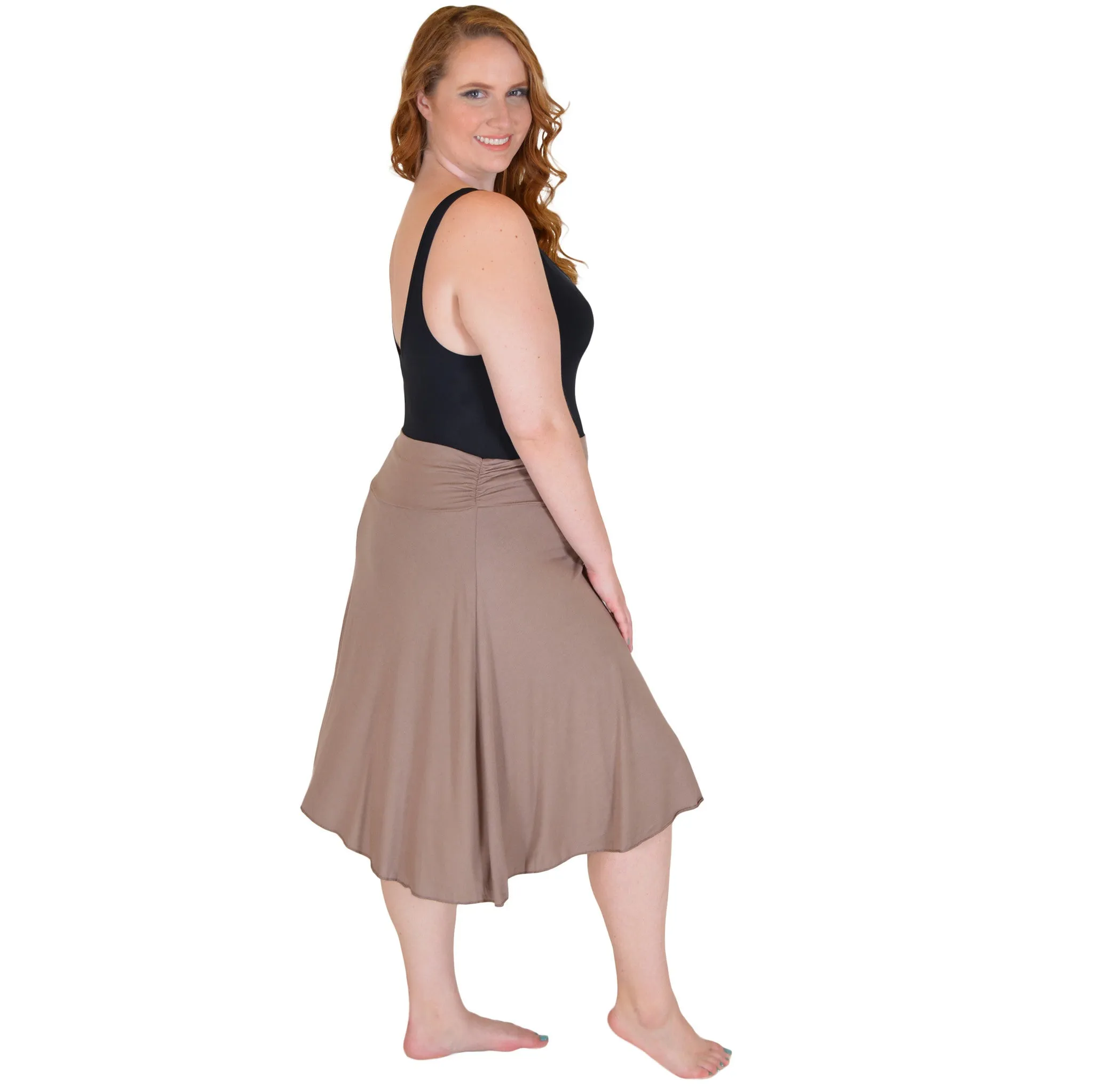 Plus Size Knee Length Flowy Skirt