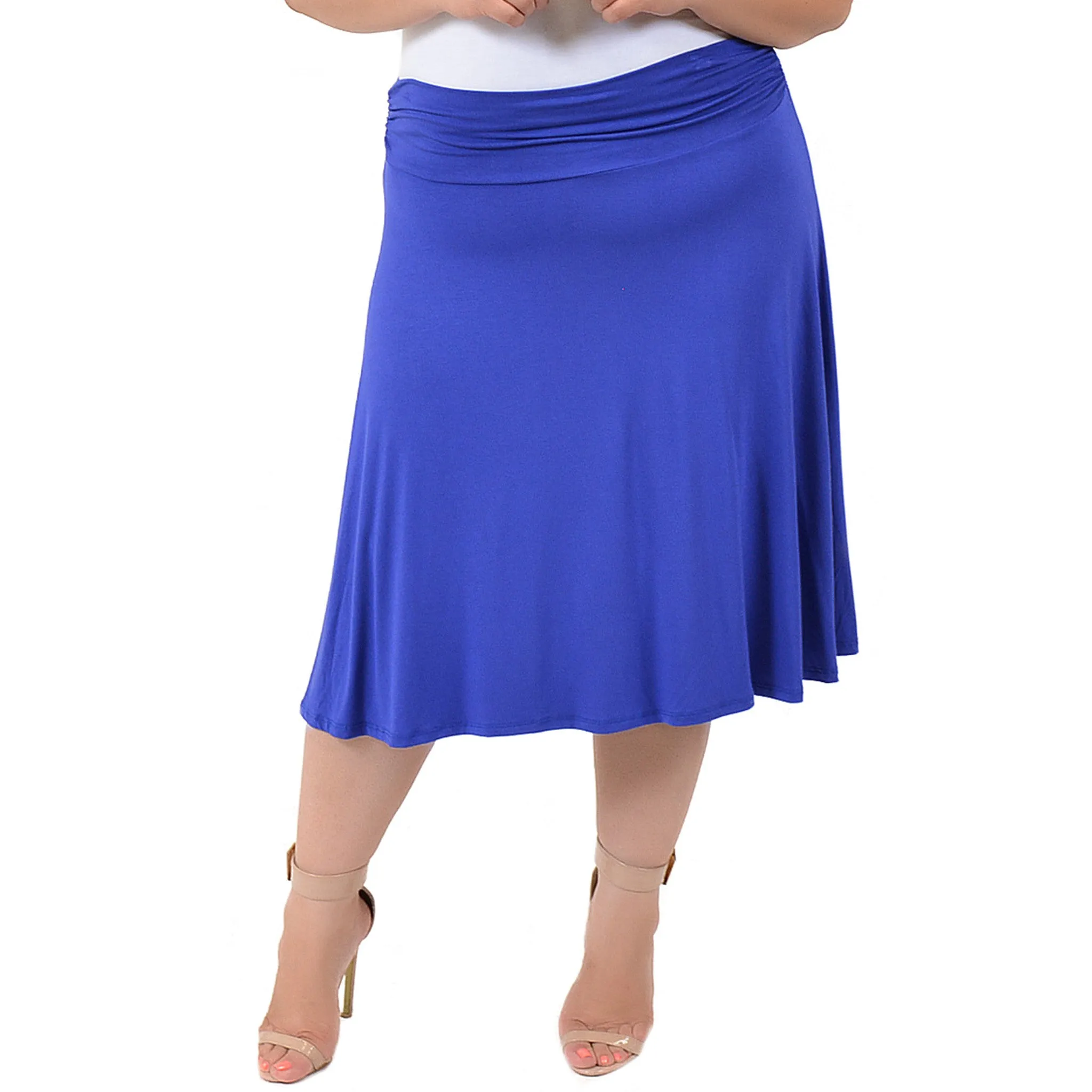 Plus Size Knee Length Flowy Skirt