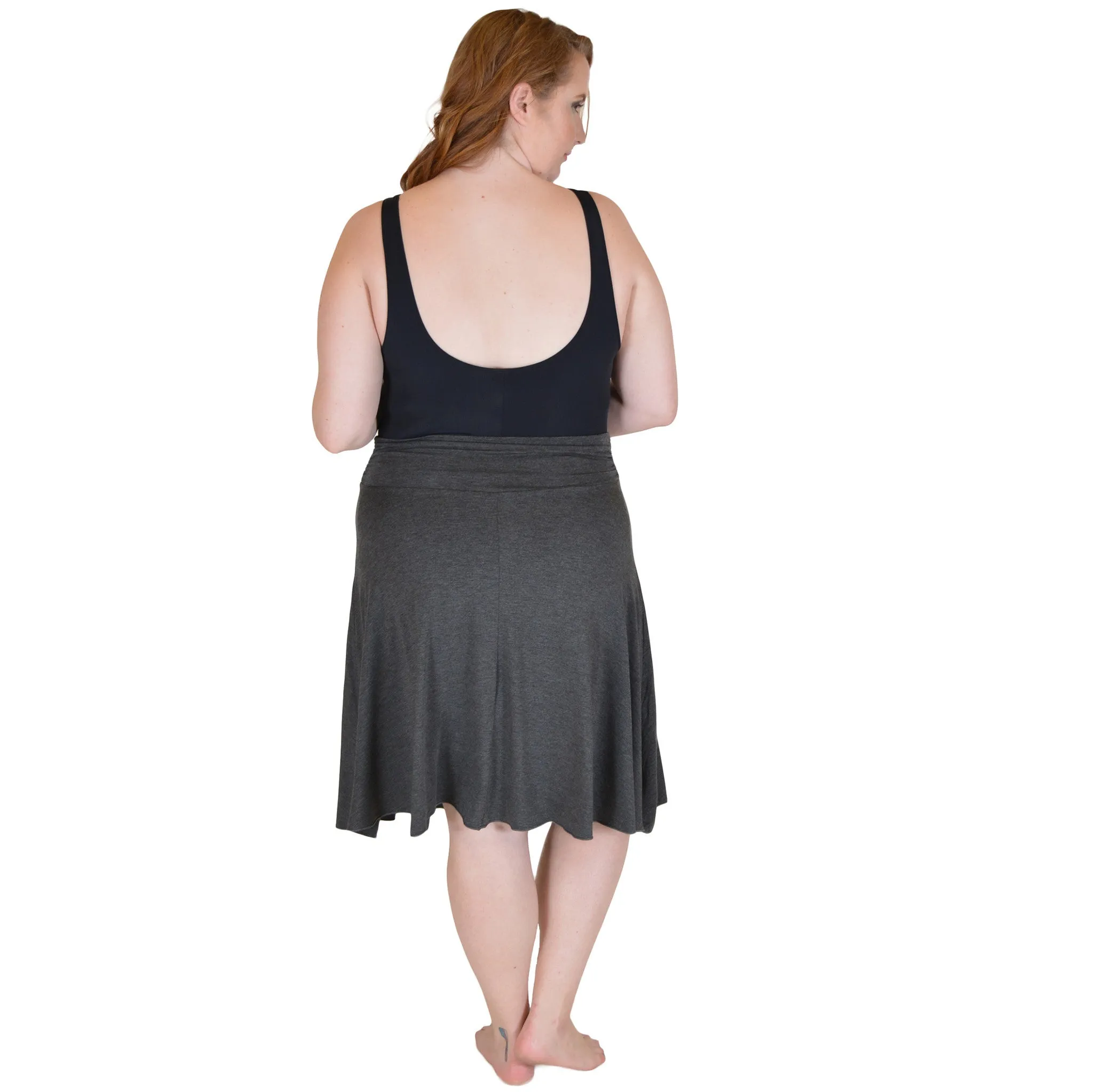 Plus Size Knee Length Flowy Skirt