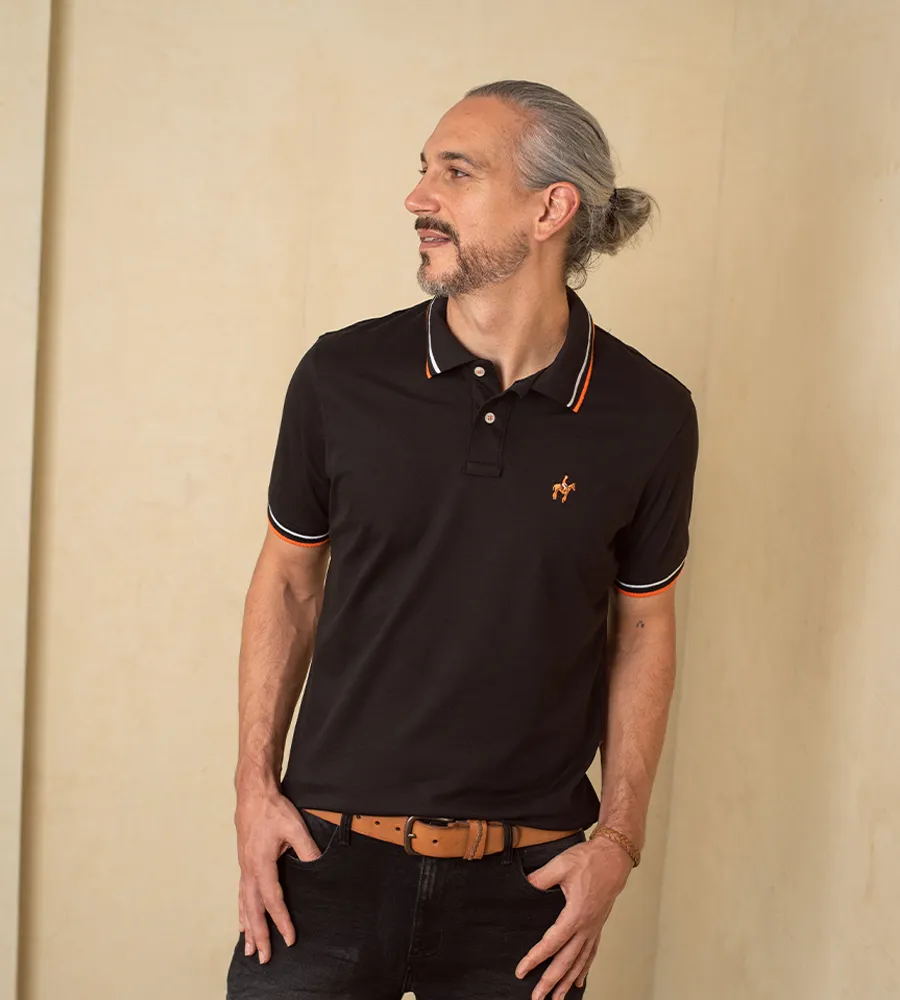 Polo Contraste Color Negro Ref. 130020624